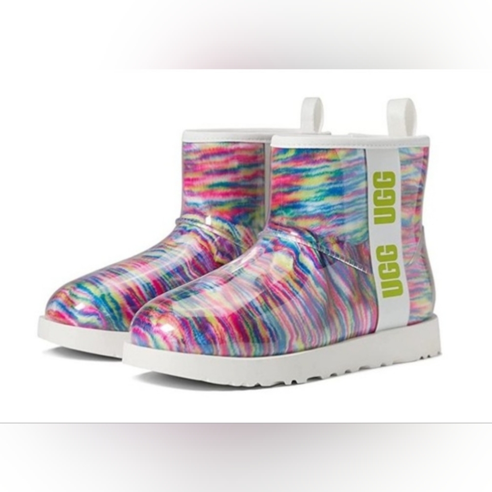UGG Classic Waterproof Clear Mini Pixelate Boots Multicolor